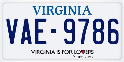 VA license plate VAE9786