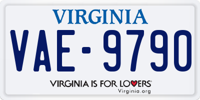 VA license plate VAE9790