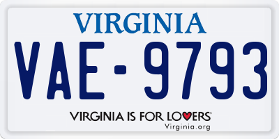 VA license plate VAE9793