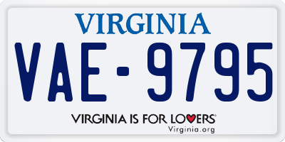 VA license plate VAE9795