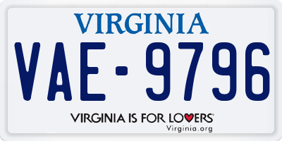 VA license plate VAE9796