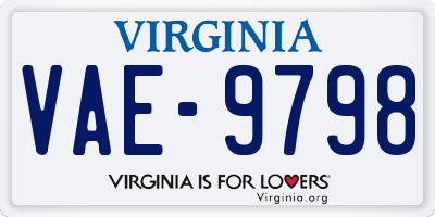 VA license plate VAE9798