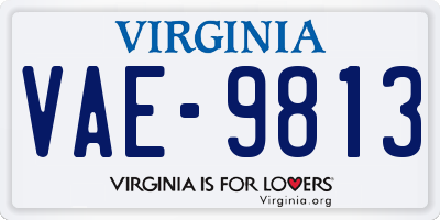 VA license plate VAE9813