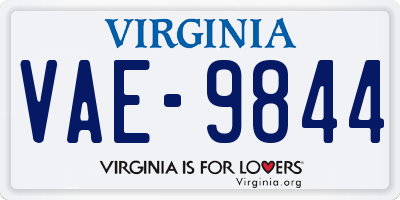 VA license plate VAE9844