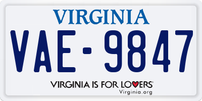 VA license plate VAE9847
