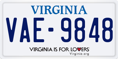 VA license plate VAE9848