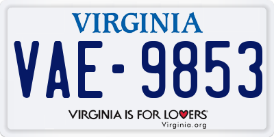 VA license plate VAE9853