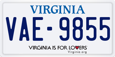 VA license plate VAE9855