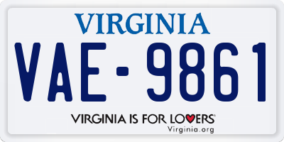 VA license plate VAE9861