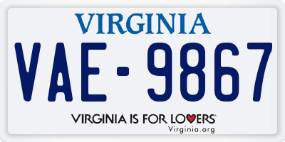 VA license plate VAE9867