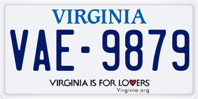 VA license plate VAE9879