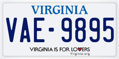 VA license plate VAE9895