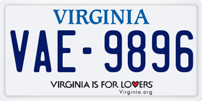 VA license plate VAE9896