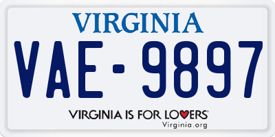 VA license plate VAE9897