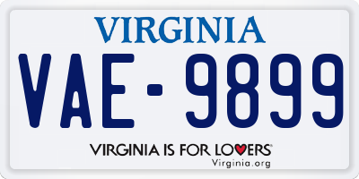 VA license plate VAE9899