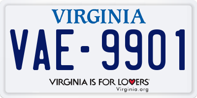 VA license plate VAE9901