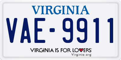VA license plate VAE9911