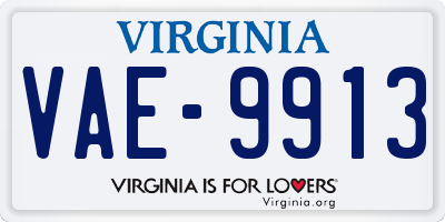 VA license plate VAE9913