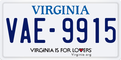 VA license plate VAE9915