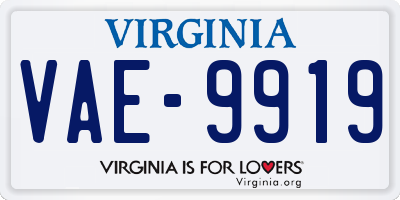 VA license plate VAE9919