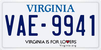 VA license plate VAE9941
