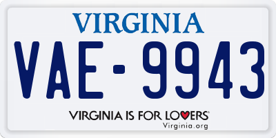 VA license plate VAE9943
