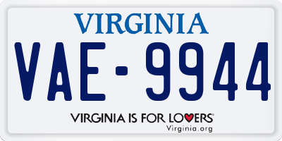 VA license plate VAE9944
