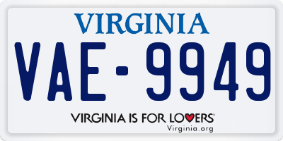 VA license plate VAE9949