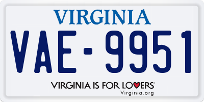 VA license plate VAE9951