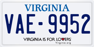 VA license plate VAE9952