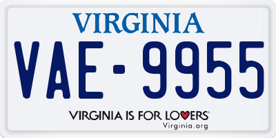 VA license plate VAE9955