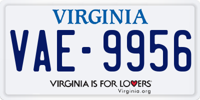 VA license plate VAE9956
