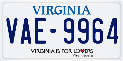 VA license plate VAE9964