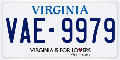 VA license plate VAE9979