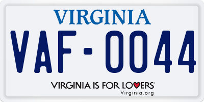 VA license plate VAF0044