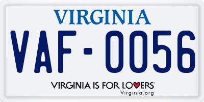 VA license plate VAF0056