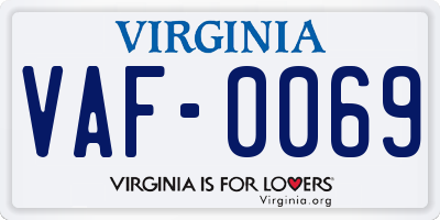 VA license plate VAF0069