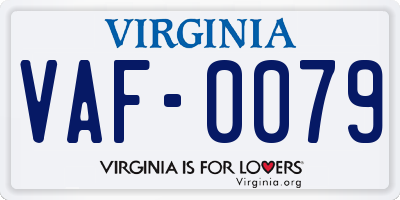 VA license plate VAF0079