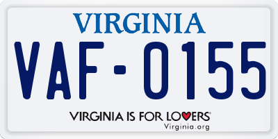 VA license plate VAF0155