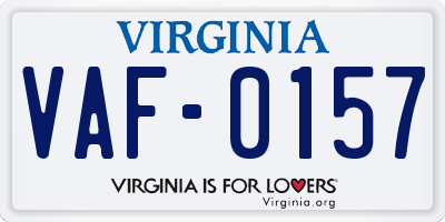 VA license plate VAF0157