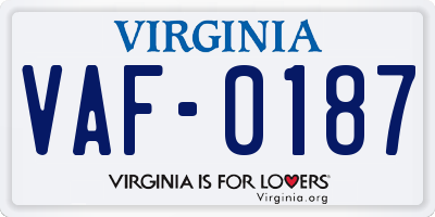 VA license plate VAF0187