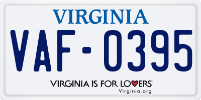 VA license plate VAF0395