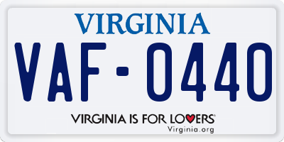 VA license plate VAF0440