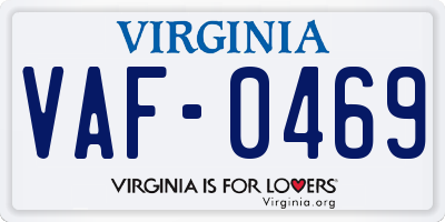 VA license plate VAF0469