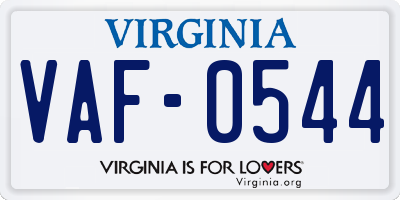 VA license plate VAF0544