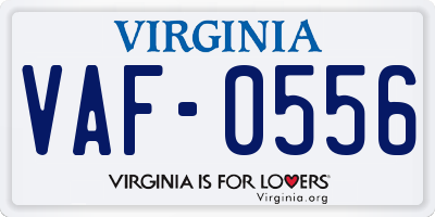 VA license plate VAF0556