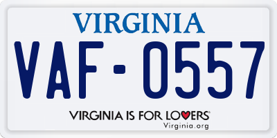VA license plate VAF0557