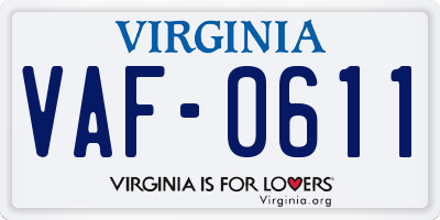 VA license plate VAF0611