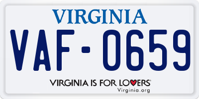 VA license plate VAF0659