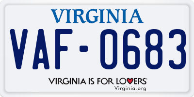 VA license plate VAF0683